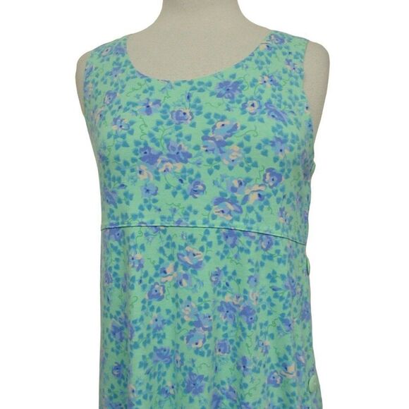 Tikan Trading Company Floral Maxi Dress Sz S-M Side Button Empire Key West Fl - Picture 3 of 7